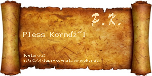 Pless Kornél névjegykártya