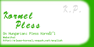 kornel pless business card